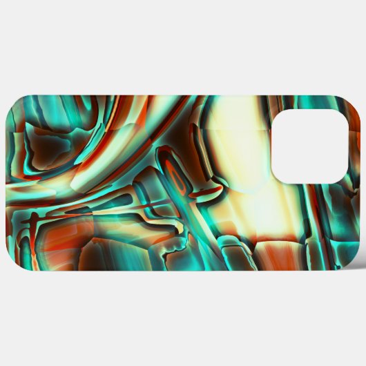 アイボリーデジタル、燃えたトーンとミントフィルム Case-Mate iPhoneケース (裏面 (横))