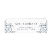アイボリーデニムブルースタイル結婚イン差出人住所 ラベル (正面)