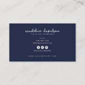 アイボリーデニムブルー モダン | ミニマル 名刺 (裏面)