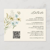 アイボリーデリケート結婚ワイルドフラワー詳細 エンクロージャーカード (正面)