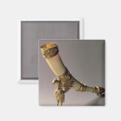 アイボリートスク飲み角と銀メッキ山 マグネット (正面/裏面)