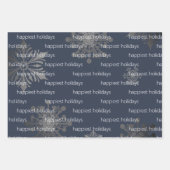 アイボリートナカイのクリスマス | ブルー ラッピングペーパーシート (正面3)