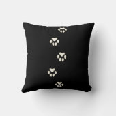アイボリードッグポープリントキヌトラックブラック クッション (裏面)