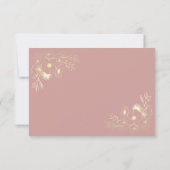 アイボリーニュートラルフローラウェディングRSVPカード 出欠カード (裏面)