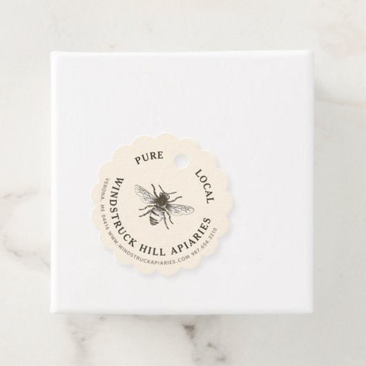 アイボリーハニービー鱗片状養蜂製品ラベル はっきりした フェイバータグ (インサイチュ)