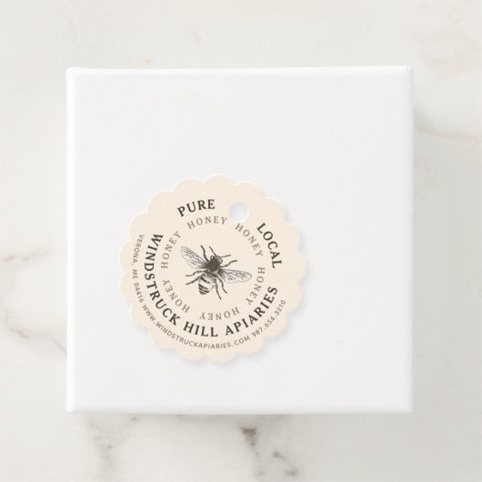 アイボリーハニービー鱗片状養蜂製品ラベル はっきりした フェイバータグ (インサイチュ)