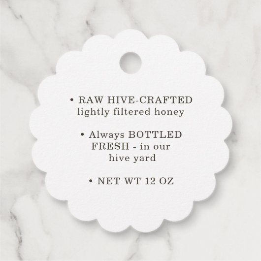アイボリーハニービー鱗片状養蜂製品ラベル はっきりした フェイバータグ (裏面)