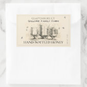 アイボリーハニーラベル（3匹のミツバチ） 長方形シール (バッグ)