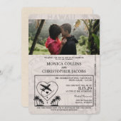 アイボリーハワイパスポート結婚式招待状 招待状 (正面/裏面)