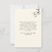 アイボリーハンドドロー結婚ドフローラのシンプル写真 サンキューカード (裏面)