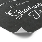 アイボリーバラとグリッター卒業パーティーウェルカム ポスター (角)