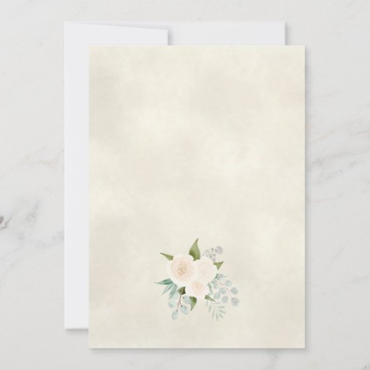 アイボリーバラとユーカリエレガントプアバ結婚リズ 招待状 (裏面)