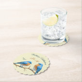 アイボリーパステルロベバーズロマンチック結婚ブルーバード ペーパーコースター (インサイチュ)