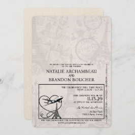 アイボリーパリパスポ結婚ート 招待状