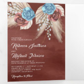 アイボリーパームパンパスシナモンバラオールインワン結婚ズ 三つ折り招待状 (内部最初)