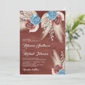 アイボリーパームパンパスシナモンバラ結婚ズ 招待状 (スタンド正面)