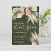 アイボリーパーム自然フローラパンパスセージブライダルシャワー 招待状 (スタンド正面)