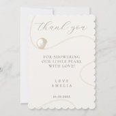 アイボリーパールエレガントベビーシャワー サンキューカード (正面)