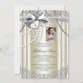 アイボリーパールクロスフォトファースト聖体 招待状 (正面)