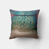 アイボリーパールティール(緑がかった色)エメラルド水中競技抽象芸術グランギー クッション (裏面)