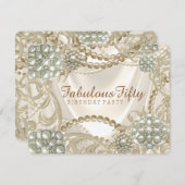 アイボリーパールバースデーパーティー 招待状 (正面/裏面)