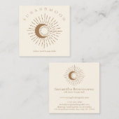 アイボリーヒーリングサンムーンスピリチュアルエネル太陽のギー スクエア名刺 (正面/裏面)