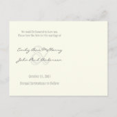 アイボリービクトリアンペイズリー写真の日付を保存する 案内ポストカード (裏面)