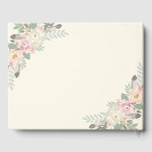 アイボリーピンクと金ゴールドフローラボホ結婚のモノグラム ゲストブック (裏面)