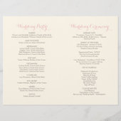 アイボリーピンクと金ゴールドフローラボー結婚式 プログラム (裏面)