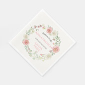 アイボリーピンクアナンパラシャンパーティーガールベビーフローラ スタンダードランチョンナプキン (角)