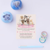 アイボリーピンクシンプルフローラド図解入りの、写真付きのッグトリマー チラシ (シングル)