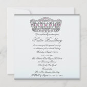 アイボリーピンクティアラホワイトSweet sixteenパーティー 招待状 (裏面)