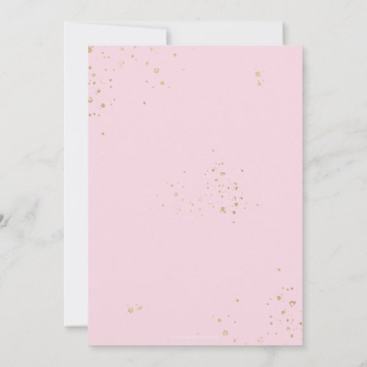 アイボリーピンク赤面フローラ幾何学的ベビーシャワー 招待状 (裏面)