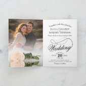 アイボリーピーチバラエレガントロマンチック結婚写真 招待状 (内部)