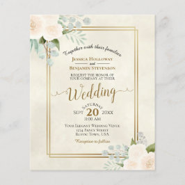 アイボリーピーチバラシックバジェット結婚式招待状