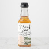 アイボリーピーチ反射バラ結婚ズサンキューミニ リキュールボトルラベル (正面)