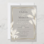 アイボリーフェザリパンパスグラスアリソン1 招待状 (正面)