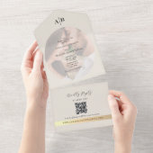 アイボリーフォトウェディング オールインワン招待状 (貼ってはがせる)