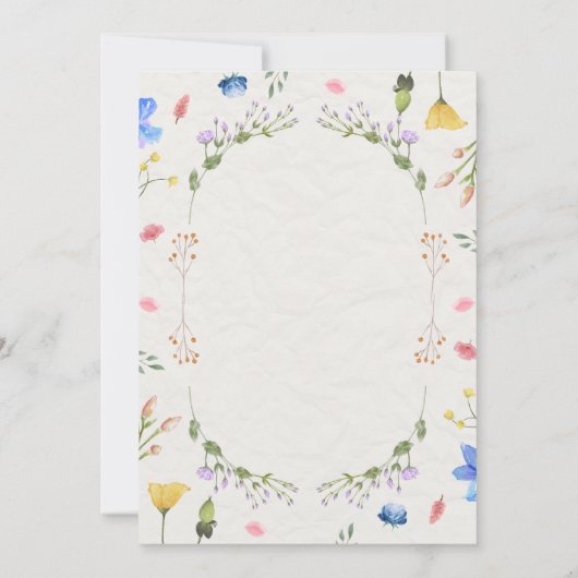 アイボリーフラワーウォーター結婚カラー 招待状 (裏面)