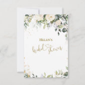 アイボリーフラワーズブライダルシャワー招待 招待状 (裏面)