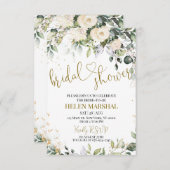アイボリーフラワーズブライダルシャワー招待 招待状 (正面/裏面)