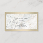 アイボリーフレーム金属石灰色ミニマル大理石 名刺 (裏面)