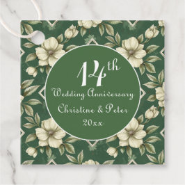 アイボリーフローラとエメラルド結婚の記念日 フェイバータグ