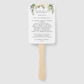 アイボリーフローラの緑の結婚式のファン ハンドファン (裏面)