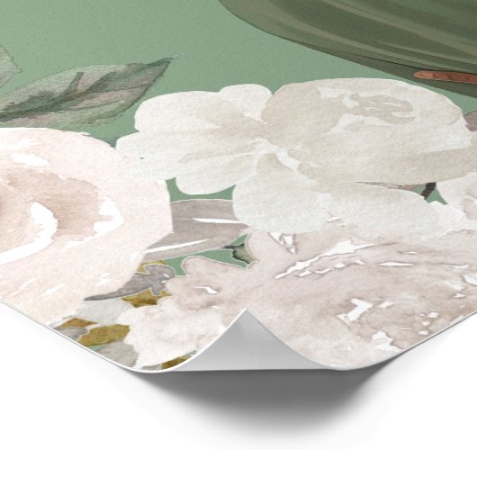 アイボリーフローラアナンドKaraj Sikh結婚のウェルカムサイン ポスター (角)