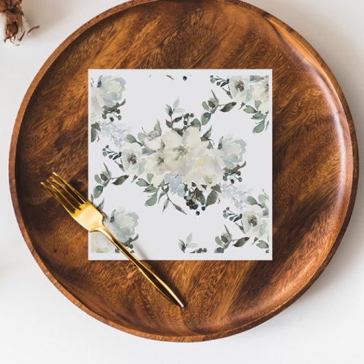 アイボリーフローラウォーター結婚カラーズナプキン スタンダードカクテルナプキン