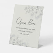 アイボリーフローラオープンバー結婚のペデスタルサイン 台座サイン (正面)