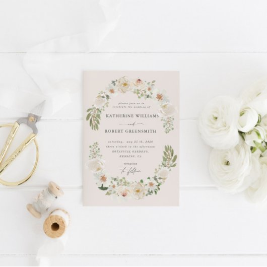 アイボリーフローラガーデンエレガントウェディング招待状 招待状