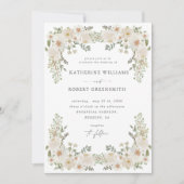 アイボリーフローラガーデンエレガントウェディング招待状 招待状 (正面)