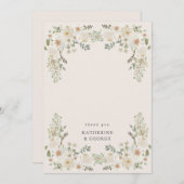 アイボリーフローラガーデンエレガントウェディング サンキューカード (正面/裏面)